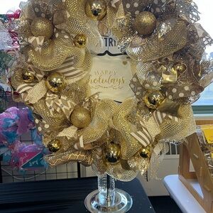 Gold Holiday Wreath